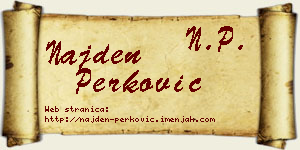 Najden Perković vizit kartica